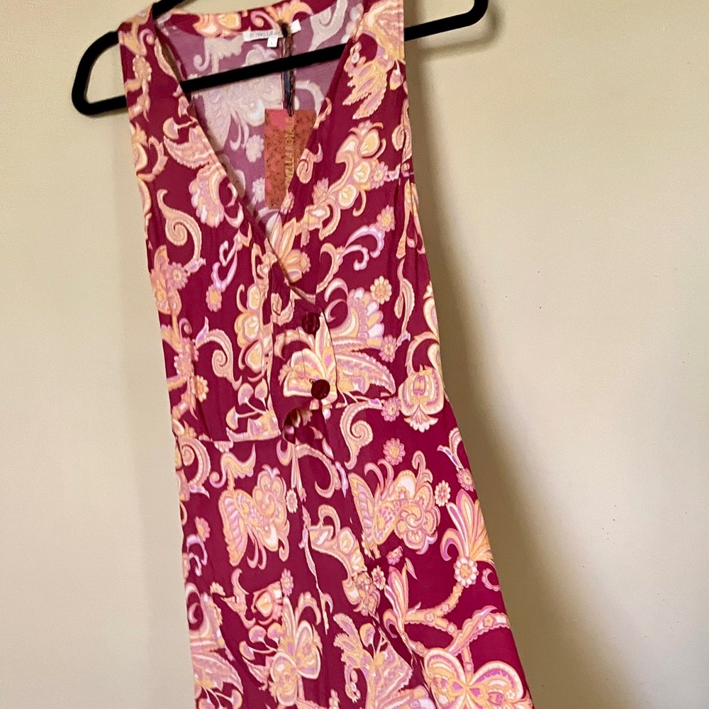 Novella Royale | Greta Jumpsuit in Wine Chrysanthemum, Sz S ♥ NWT